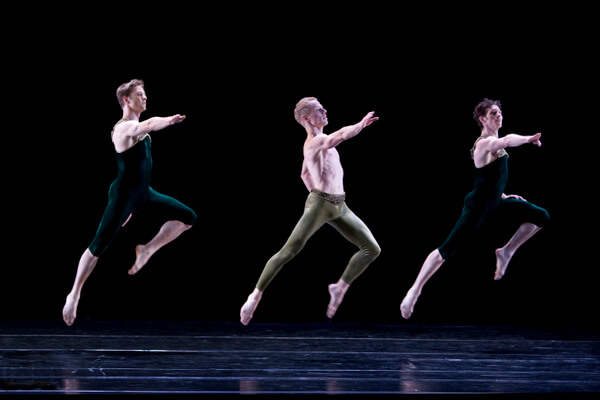 James Samson, Michael Trusnovec, and Sean Mahoney in Paul Taylor Dance's "Brandenburgs." | PAUL B. GOODE