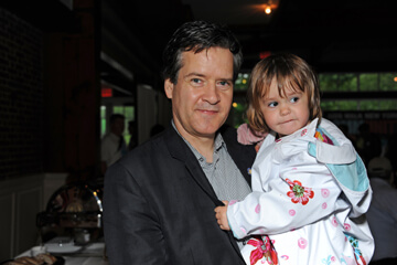 State Senator Brad Hoylman and his daughter Sylvia at the AIDS Walk opening ceremony. | DONNA ACETO