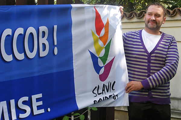 Nikolai Baev organizing with other activists in Europe’s Slavic countries.
