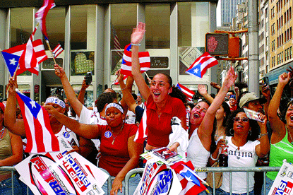 GAYS JOIN PUERTO RICAN PARADE THRONG