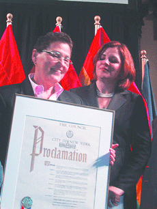 CHRISTINE QUINN CELEBRATES AND IS CELEBRATED|CHRISTINE QUINN CELEBRATES AND IS CELEBRATED