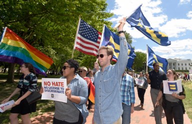 LGBTQ leaders rally against Trump’s #LicenseToDiscriminate execu