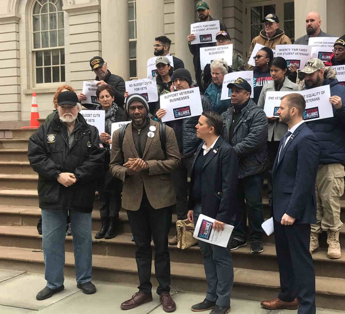 NYC Veterans Protest Trans Ban, Budget Cuts