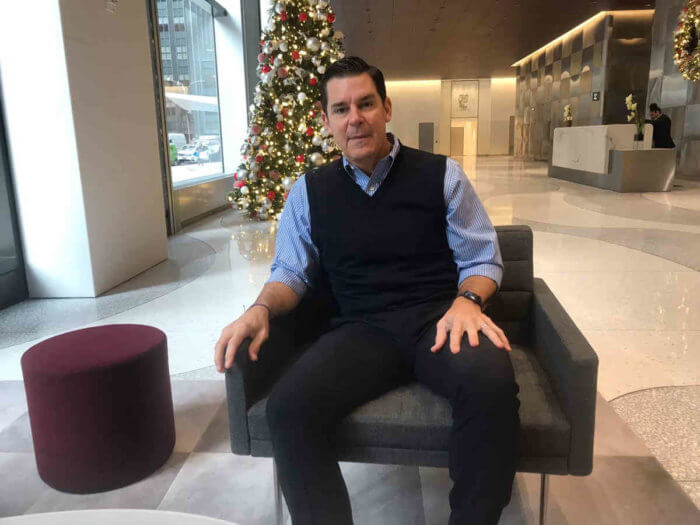 MLB executive Billy Bean during an interview with Gay City News in December of 2019.