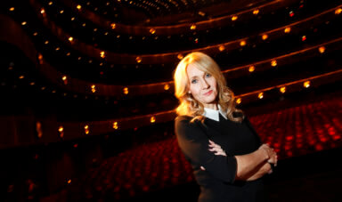 Author Rowling poses for a portrait while publicizing her adult fiction book “The Casual Vacancy” in New York