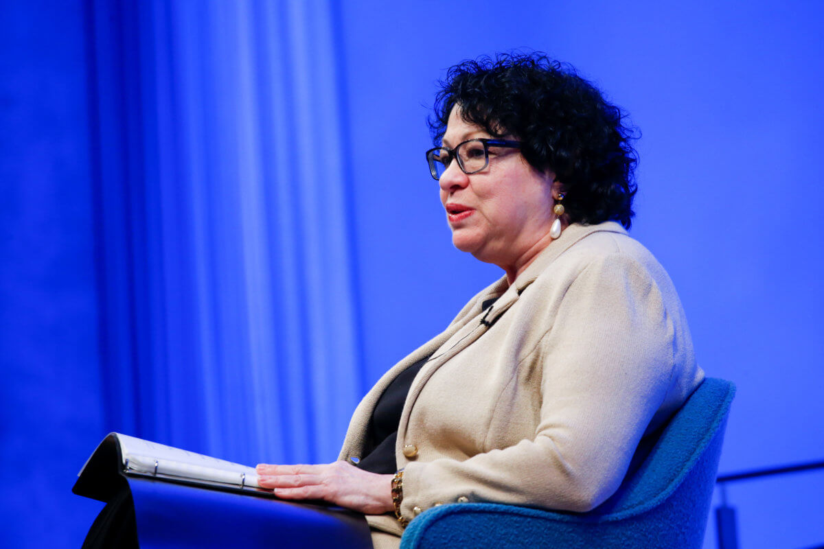 U.S. Supreme Court Associate Justice Sotomayor speaks during commemorations for International Women’s Day at the 9/11 Memorial and Museum in New York City