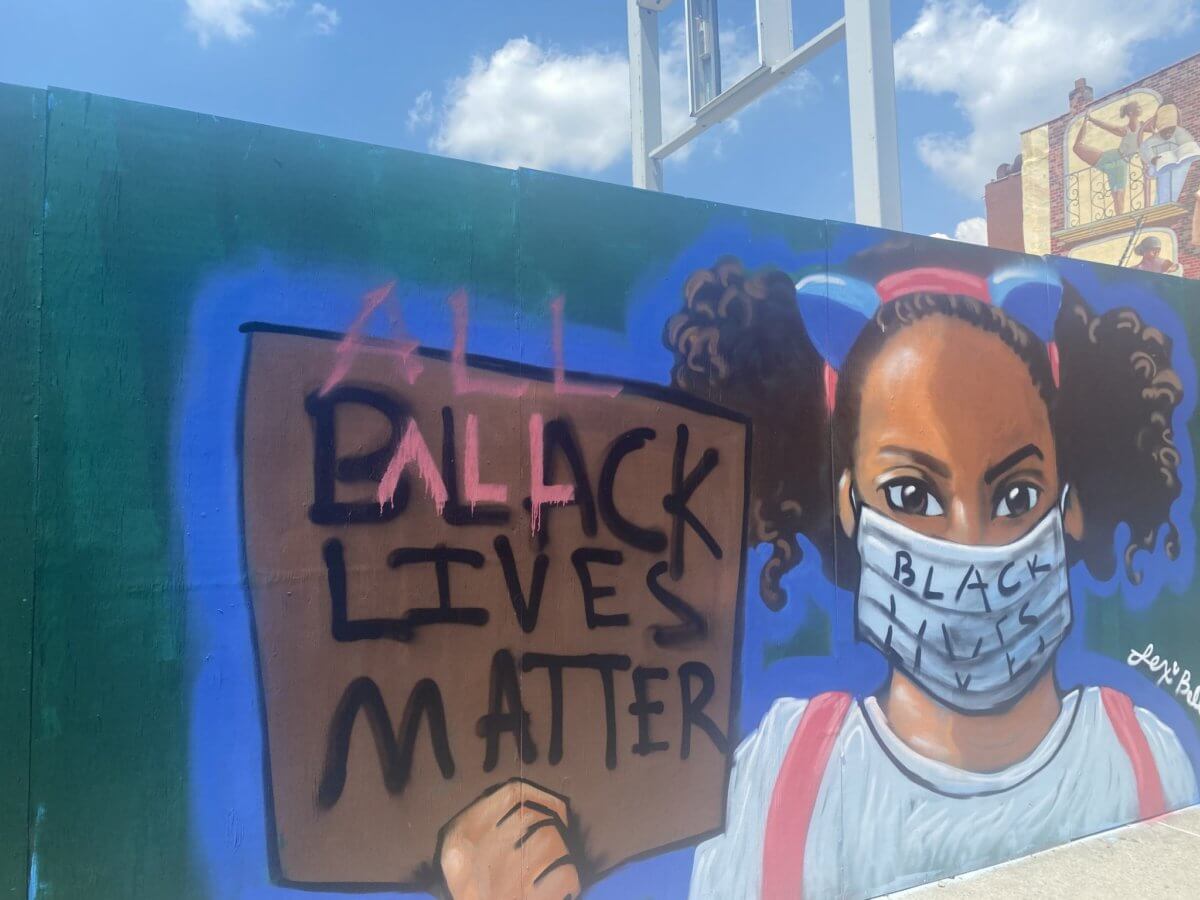 black lives matter mural defaced