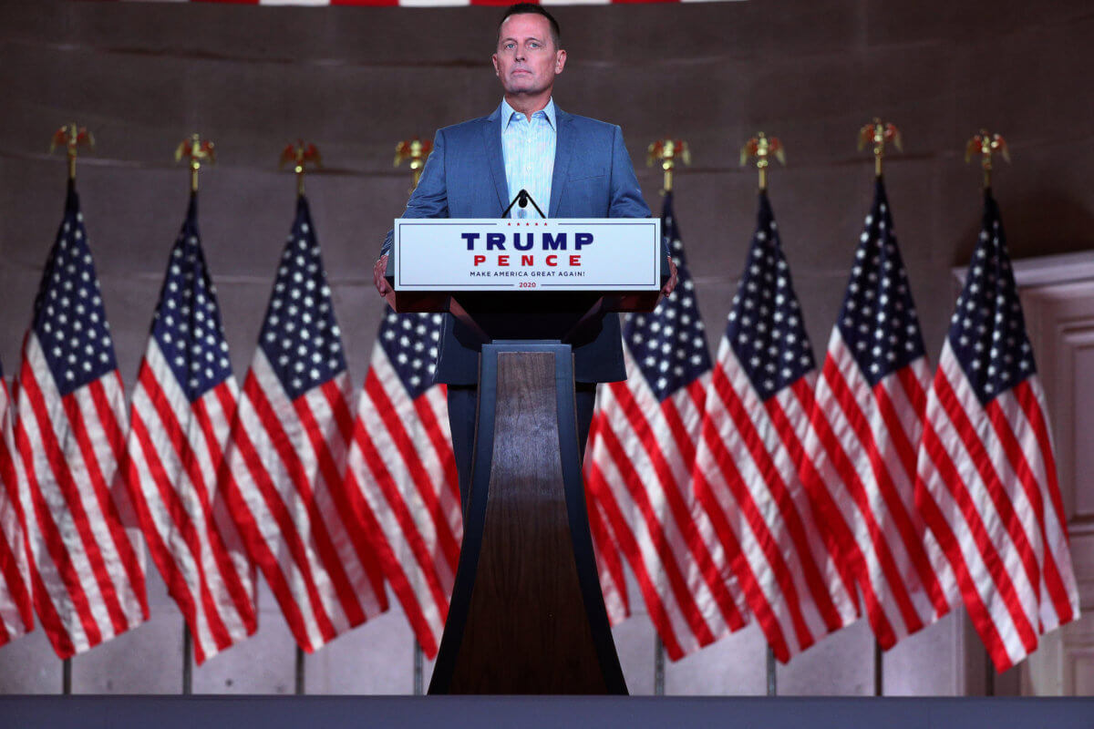 Former acting Director of National Intelligence Richard Grenell delivers a pre-recorded address to the largely virtual 2020 Republican National Convention in Washington