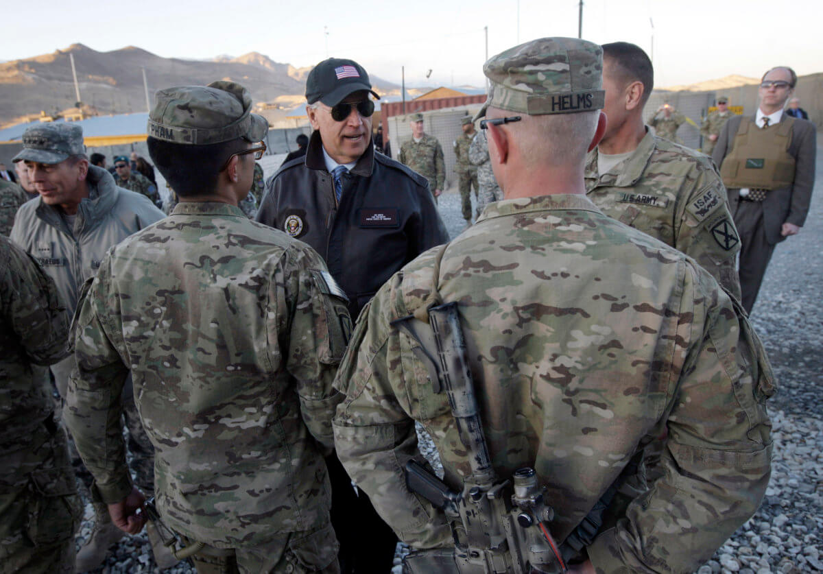 U.S. Vice President Joe Biden meets with U.S. troops in Maidan Wardak