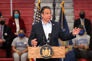 New York Governor Cuomo holds COVID-19 update event on Long Island