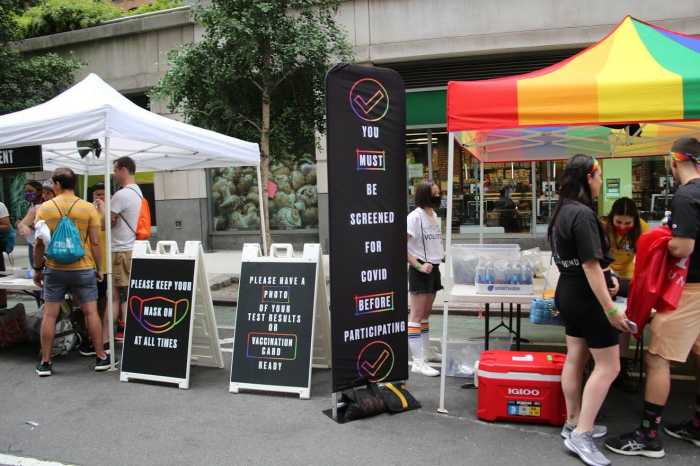 Tents at NYC Pride's PrideFest in 2021.