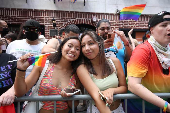 Having fun near Stonewall on Pride Sunday in 2021.