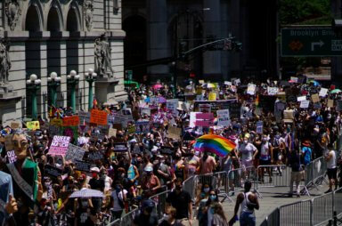 Joint LGBTQ and Black Lives Matter march in New York City