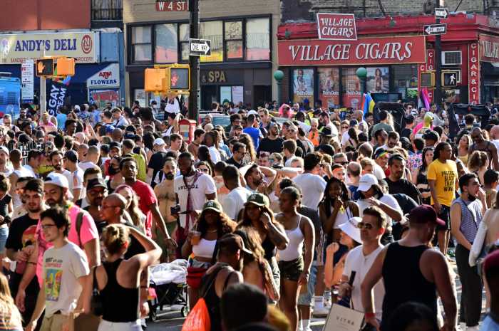 The scene in the Village during Pride Sunday in 2021.