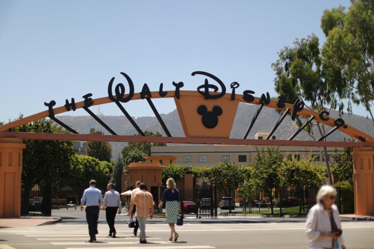 The entrance to Walt Disney studios is seen in Burbank