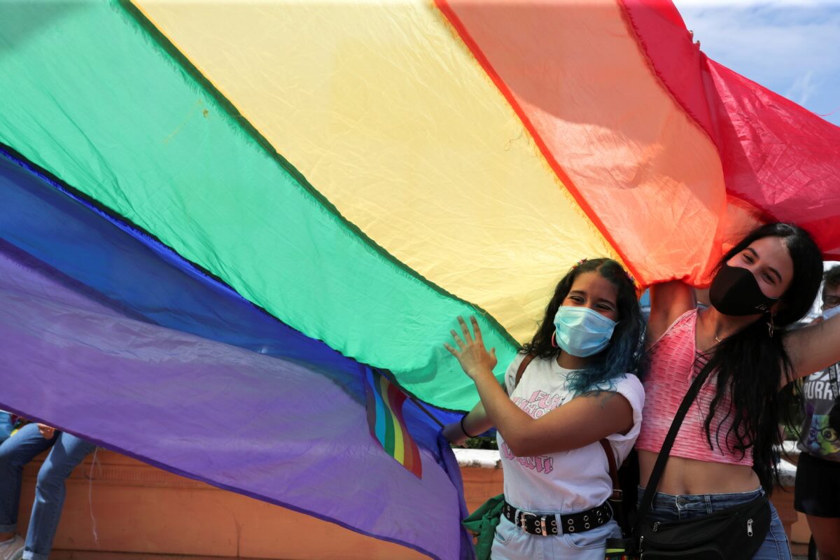 People march for LGBTQ+  rights, in Santo Domingo