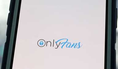 The logo for OnlyFans is seen on a device in this photo illustration in Manhattan, New York City