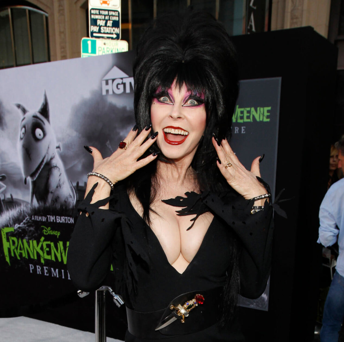 Peterson, also known as Elvira, poses at the premiere of “Frankenweenie” at El Capitan theatre in Hollywood