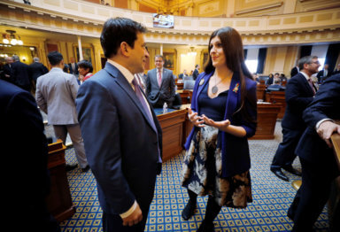 Democratic delegate Danica Roem, the first openly transgender person to be elected to Virginia’s General Assembly, in Richmond, Virginia