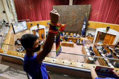 Chile’s Senate votes for same-sex marriage bill during a session in Valparaiso