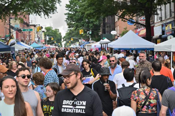 A large crowd at the Brooklyn Pride festival in 2022.