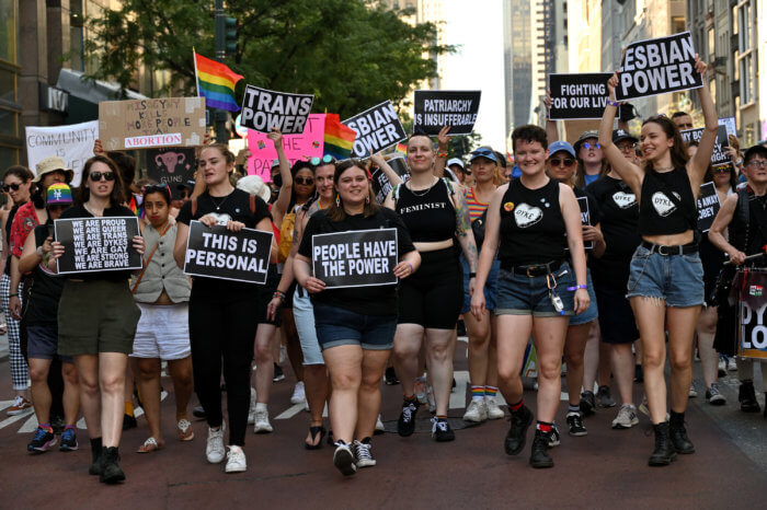 Many thousands took over Fifth Avenue for the 30th annual Dyke March in 2022.