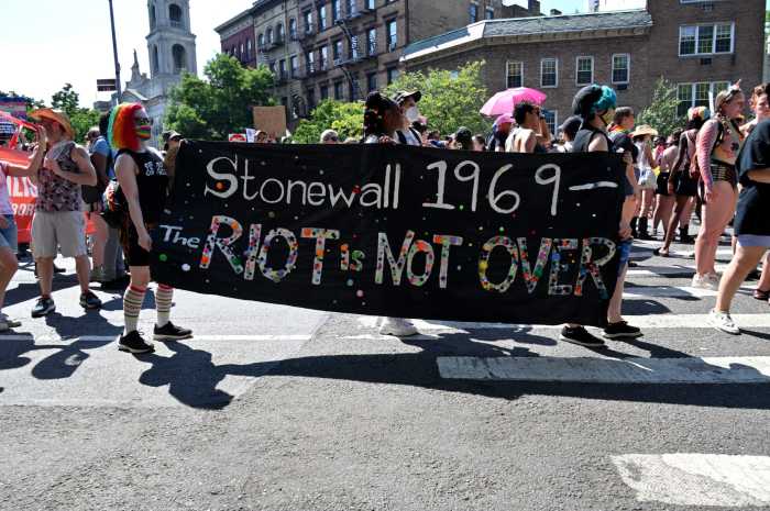 At the Queer Liberation March in 2022.