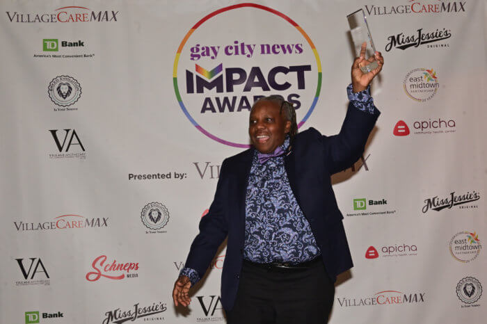 Denise Hinds receive a Gay City News Impact Award