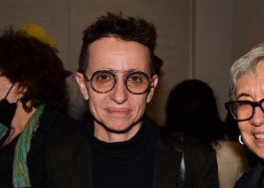 Russian-American journalist Masha Gessen during a celebration of life for the late Urvashi Vaid in 2022.