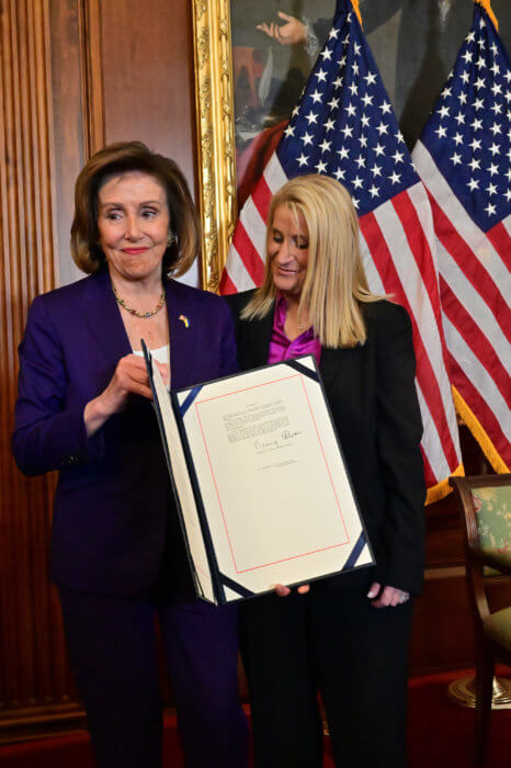 House Speaker Nancy Pelosi with Judith Kasen-Windsor.