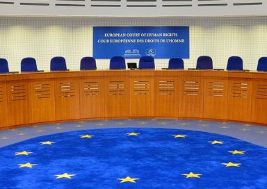 The courtroom of The European Court of Human Rights.