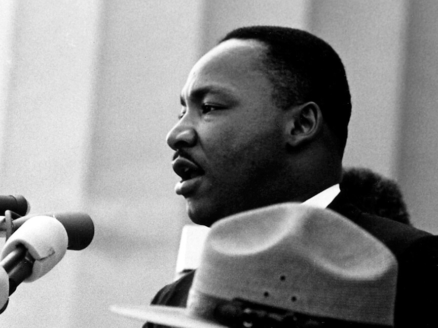 Martin Luther King Jr. speaking.