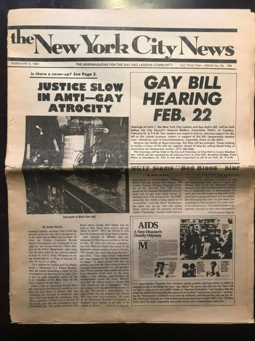Coverage of the Blues Bar raid in "The New York News."
