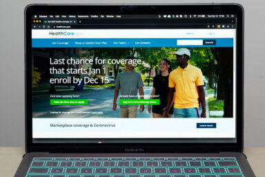 The healthcare.gov website is seen on Dec. 14, 2021, in Fort Washington, Md.