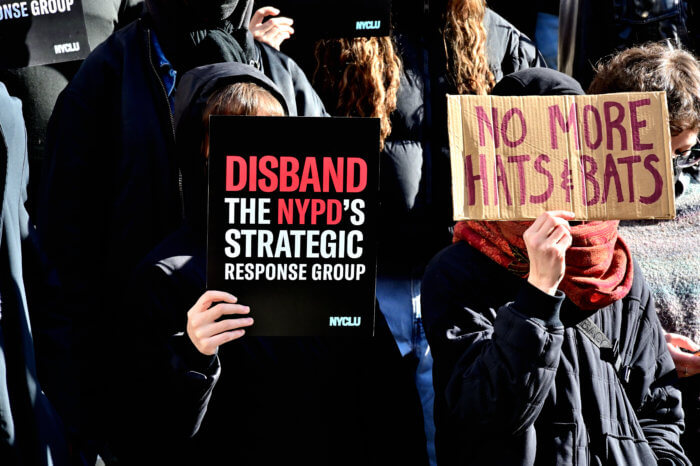 Advocates call to disband the NYPD's strategic response group.