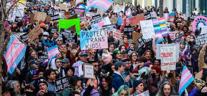 An International Transgender Day of Visibility demonstration in 2023.