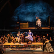 Gaten Matarazzo, Annaleigh Ashford, Josh Groban, Nathan Salstone and the company of "Sweeney Todd."