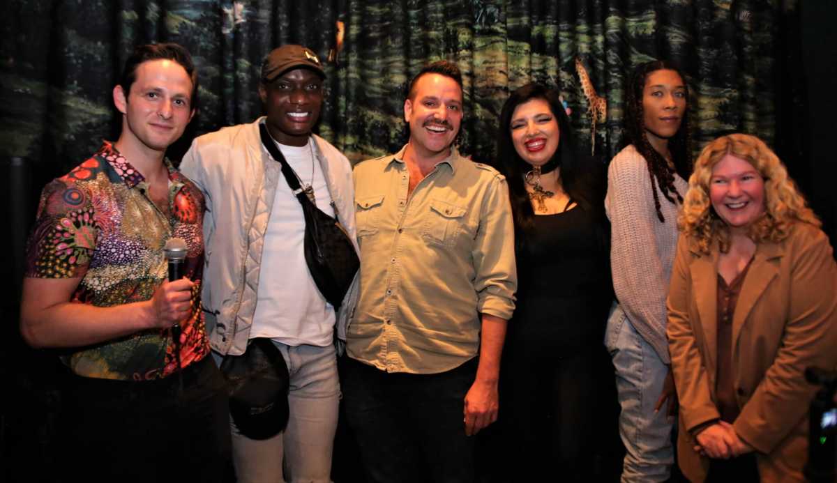 From left to right: moderator Brandon Berkson, founder of Hotels Above Par; health educator and activist Jahlove Serrano; Ravi Roth of the travel website Ravi Around the World; Dayna Troisi, the managing editor of Go Magazine; Aniyah Evelyn Santos Ortiz, who works for The Ali Forney Center; and Stacy Lentz, the CEO and co-founder of The Stonewall Inn Gives Back Initiative.