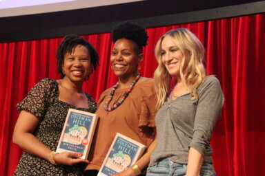 From left to Right: Glory Edim, Kim Coleman Foote, and Sarah Jessica Parker during a May 24 keynote panel at the US Book Show, held at New York University’s Kimmel Center May 22 to 25, 2023.