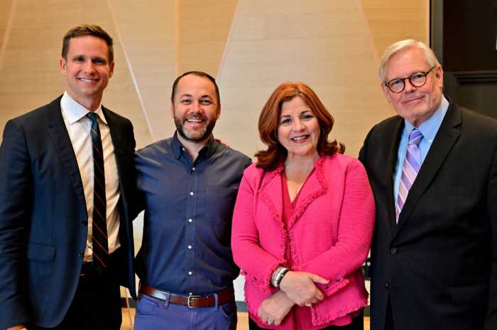 From left: Erik Bottcher, Corey Johnson, Christine Quinn, and Tom Duane — all of whom have represented District 3 in the City Council.