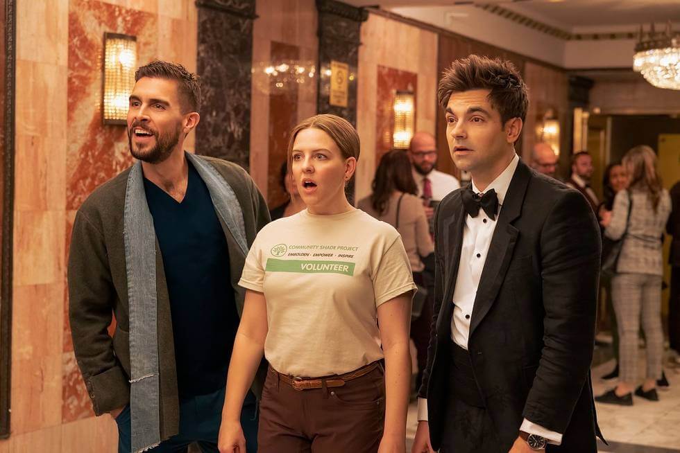 Josh Segarra, Helene Yorke, and Drew Tarver in the second season of "The Other Two."