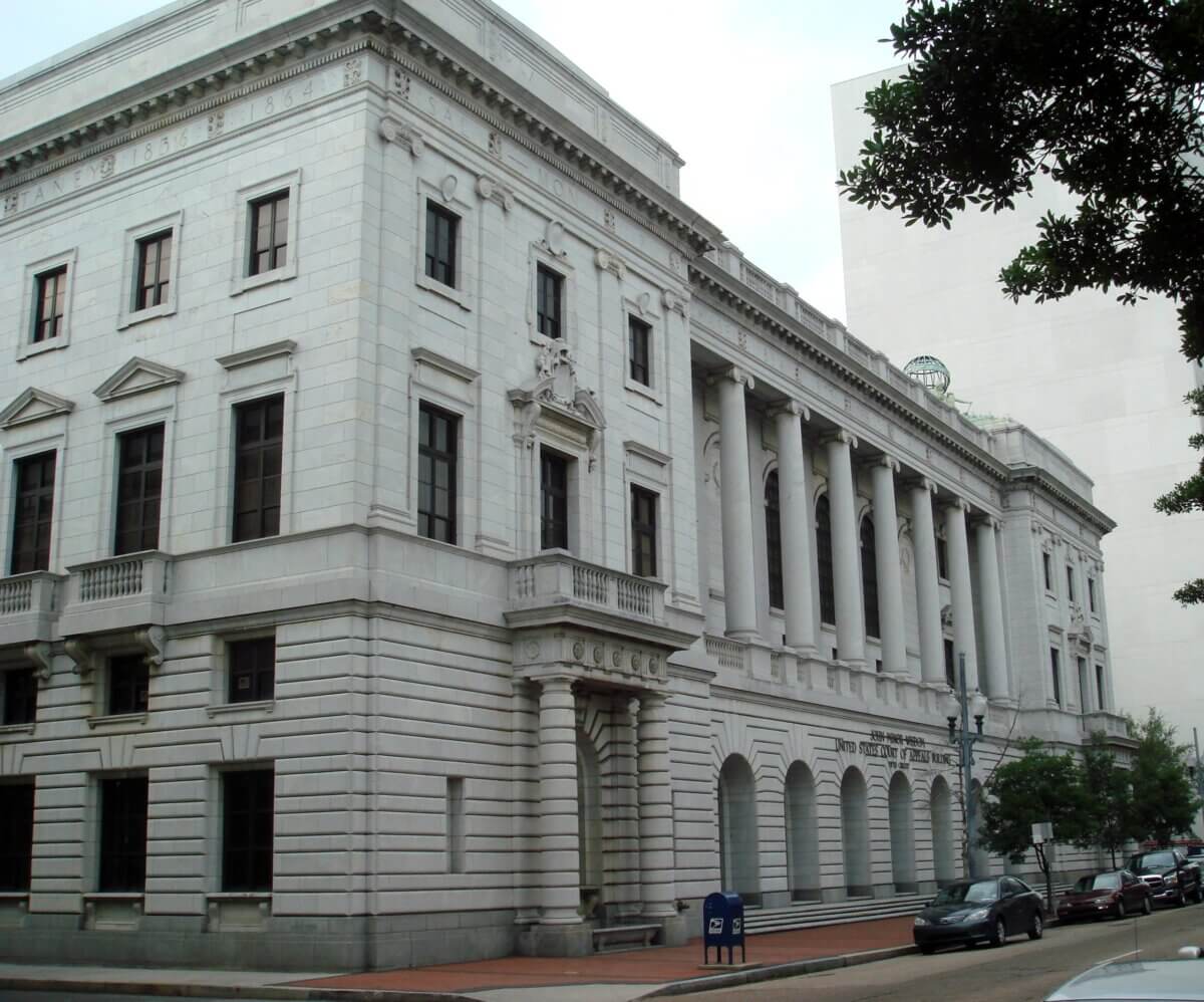 The John Minor Wisdom US Courthouse, home of the Fifth Circuit Court of Appeals in New Orleans.