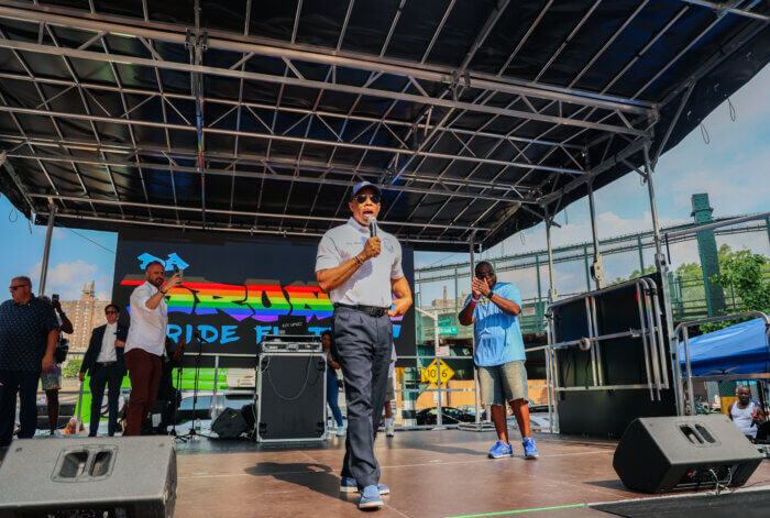 Mayor Eric Adams at Bronx Pride this month.