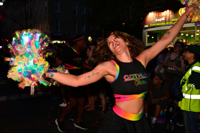 Gotham Cheer adds to the joyful atmosphere at Brooklyn Pride.