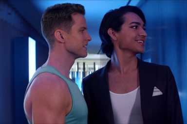 Graham Parkhurst as Parker and Miss Benny as Marco in an episode of "Glamorous."