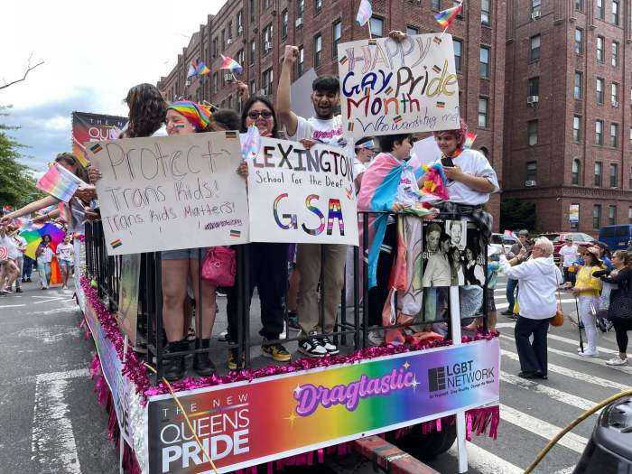 The New Queens Pride float in 2023.