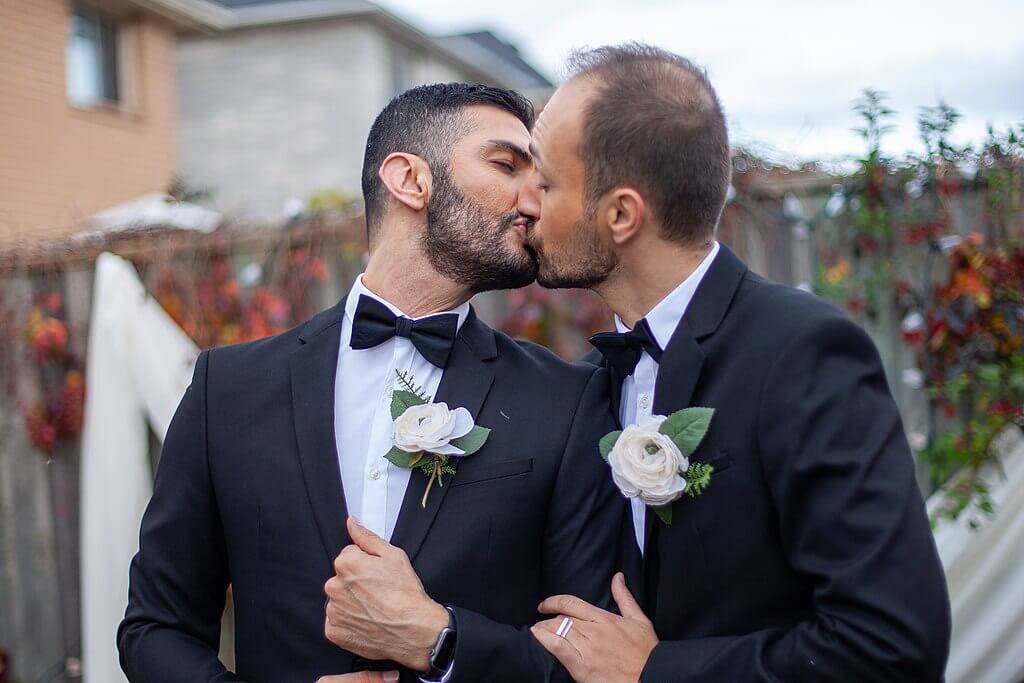 A couple at their wedding in Toronto, Canada. An overwhelming majority of Canadians support same-sex marriage.