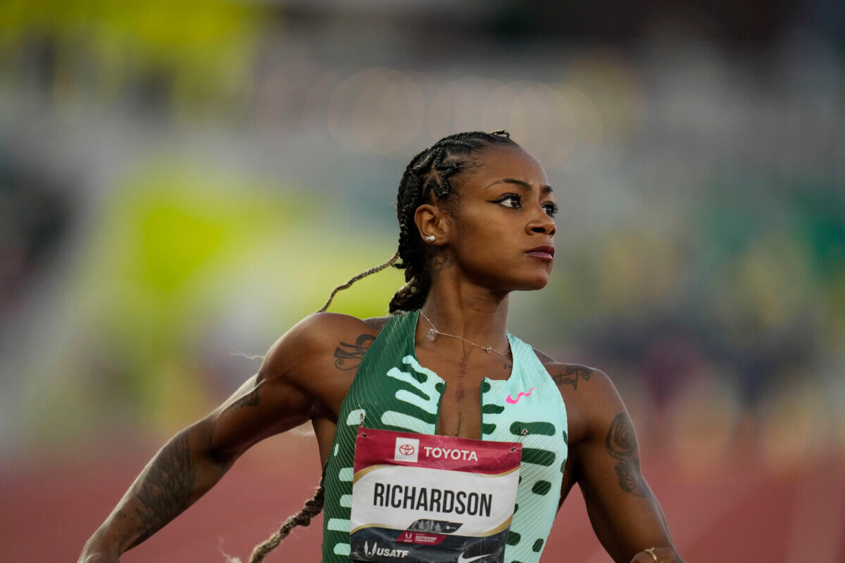 Sha'Carri Richardson wins the women's 100 meter finals during the U.S. track and field championships in Eugene, Ore., Friday, July 7, 2023.
