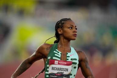 Sha'Carri Richardson wins the women's 100 meter finals during the U.S. track and field championships in Eugene, Ore., Friday, July 7, 2023.