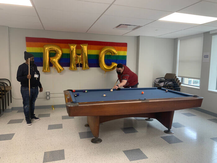 The Rainbow Heights Club's mission is to provide a "safe and supportive place where LGBTQ adults with mental illness can support each other and build their recoveries."